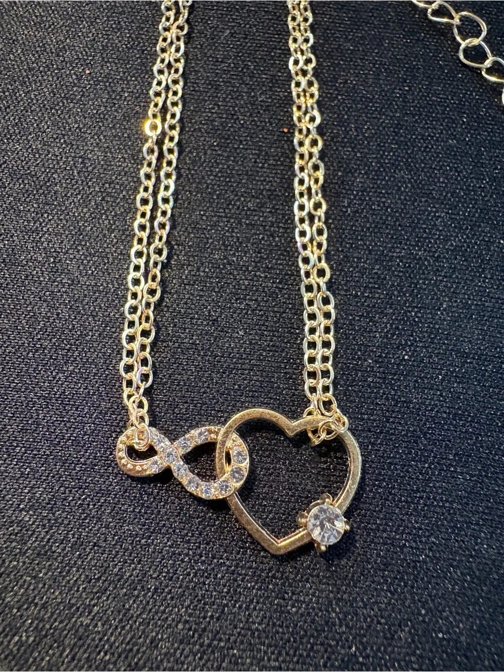 Gold Tone Heart Link Bracelet - Women's Jewelry